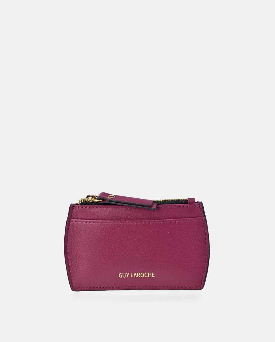 Imagen 1 de Tarjetero de piel con cremallera - Guy Laroche - Fucsia Fucsia