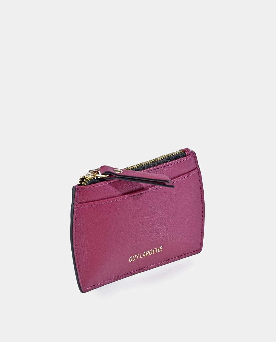 Imagen 2 de Tarjetero de piel con cremallera - Guy Laroche - Fucsia Fucsia
