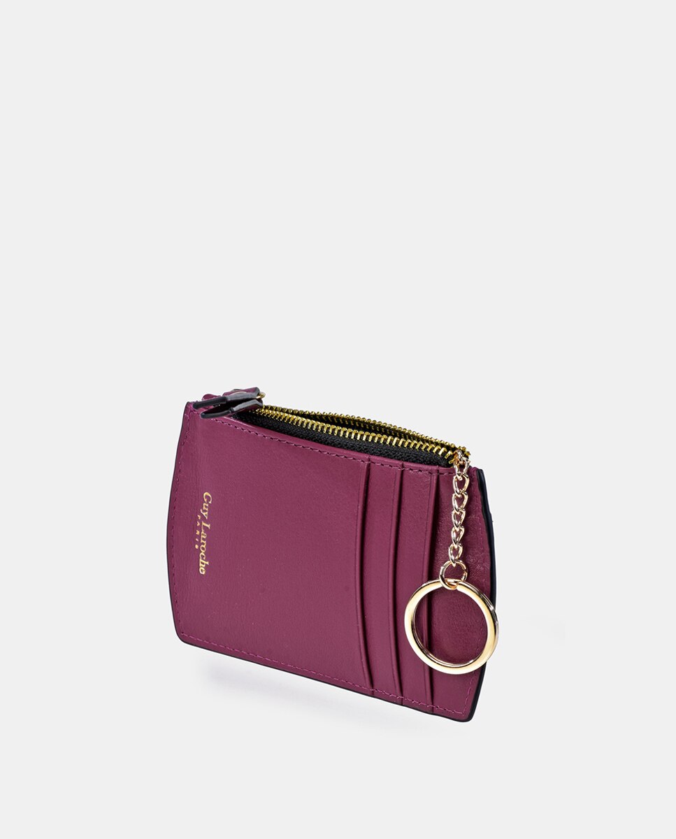 Imagen 3 de Tarjetero de piel con cremallera - Guy Laroche - Fucsia Fucsia