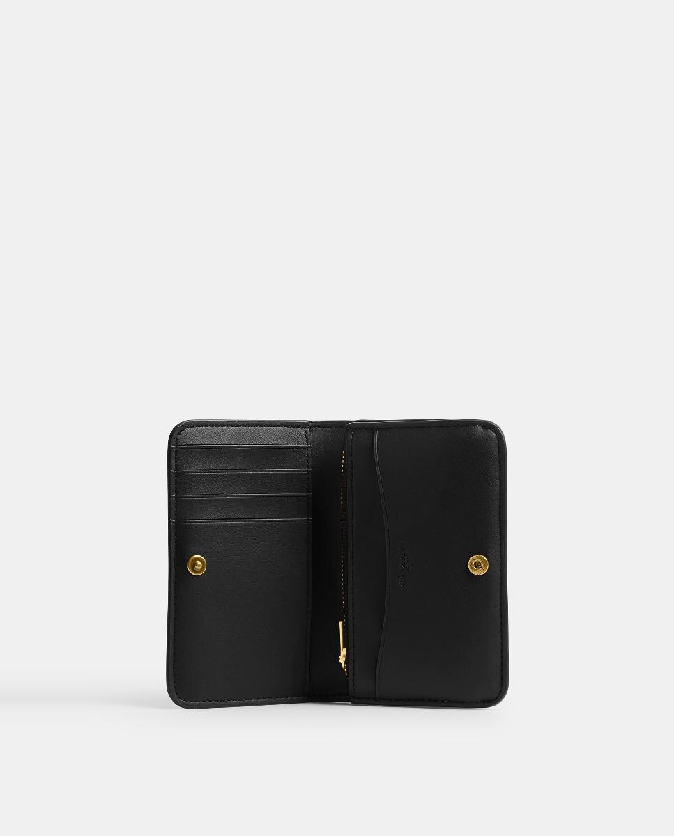 Carteira Slim em Pele com Bolso Preto-3