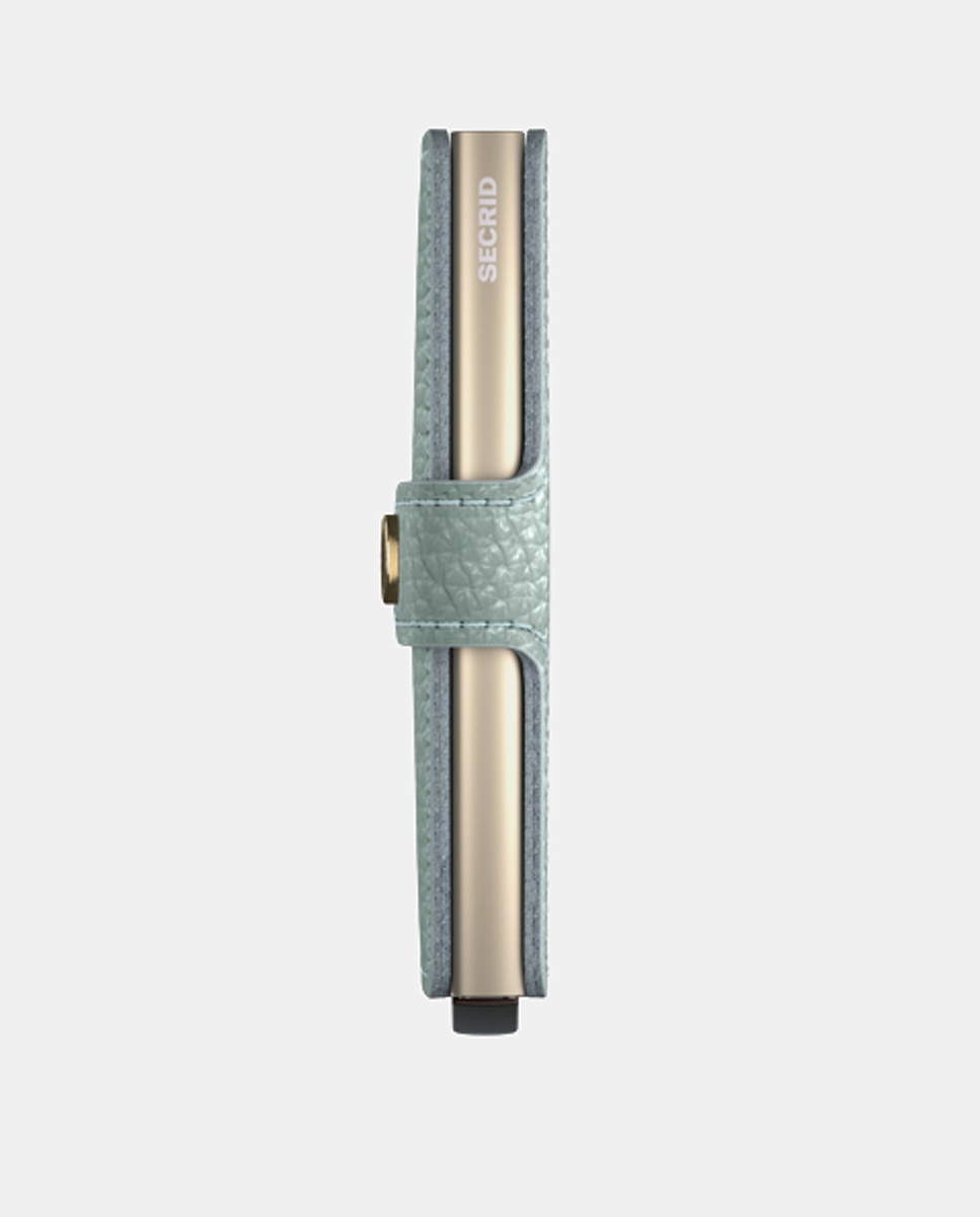 Porta-Cartões em Pele Pebble com Proteção RFID - Verde Água Verde Água-4