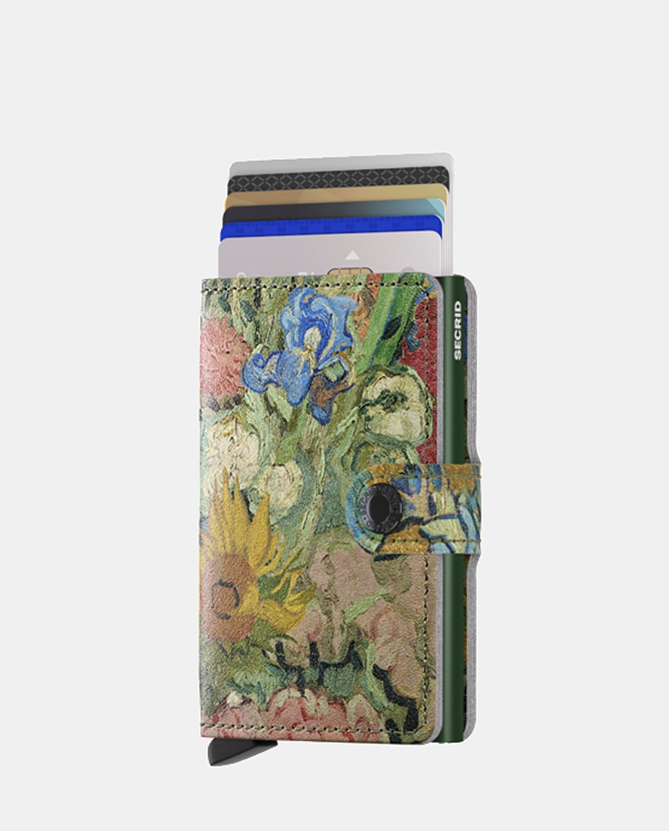Porta-Cartões em Pele com Estampado de Arte e Proteção RFID Multicolor-2