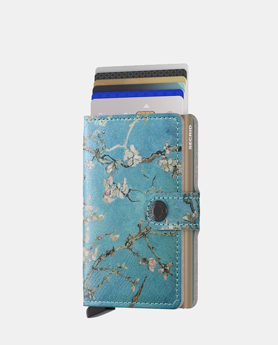 Porta-Cartões em Pele com Estampado de Arte e Proteção RFID Multicolor-1
