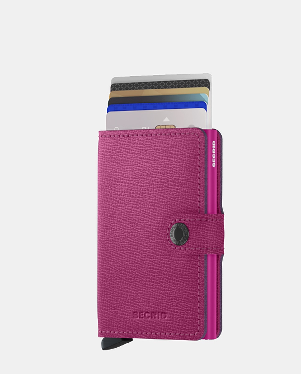 Porta-Cartões em Pele Crisple com Proteção RFID - Fúcsia Fúcsia-2
