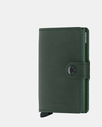 Tarjetero De Piel Con Protección RFID - 14 Ranuras, Cremallera, Color Aguacate Verde