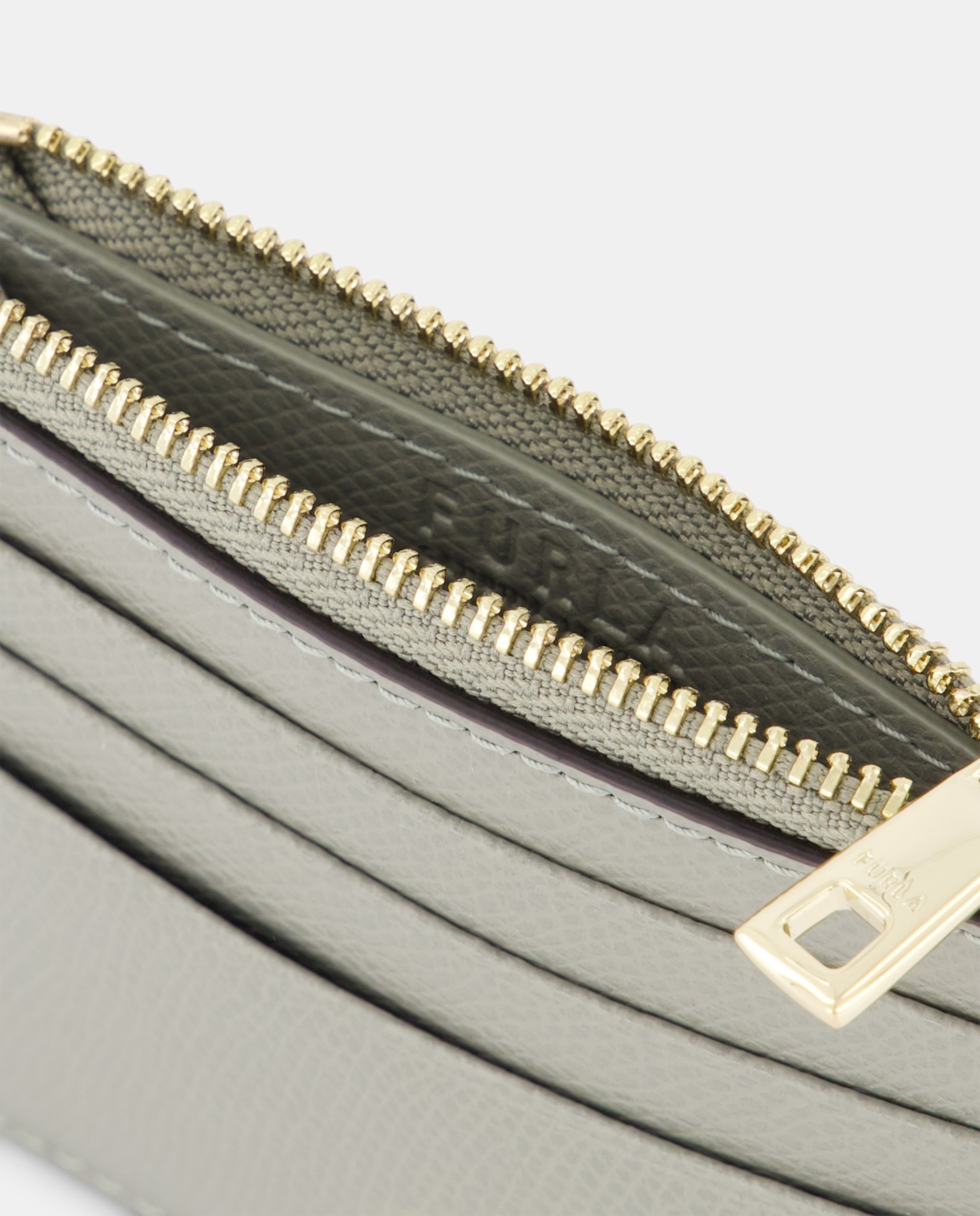 Porta-Cartões com Estampado e em Pele Texturizada Verde-claro-4