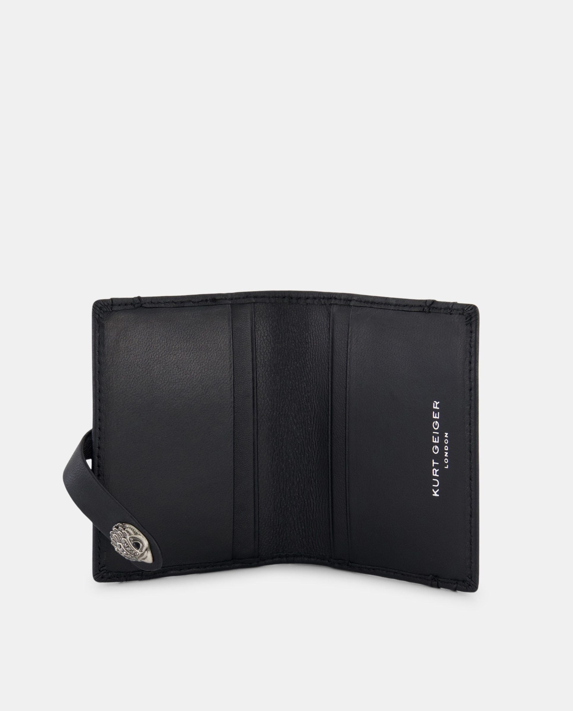 Porta-cartões em pele acolchoado preto Preto-4