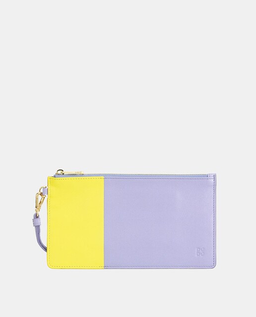 Imagem 0 de Mala Clutch Dudu em Pele de Bezerro Tipo Napa com Fecho de Correr - Roxo