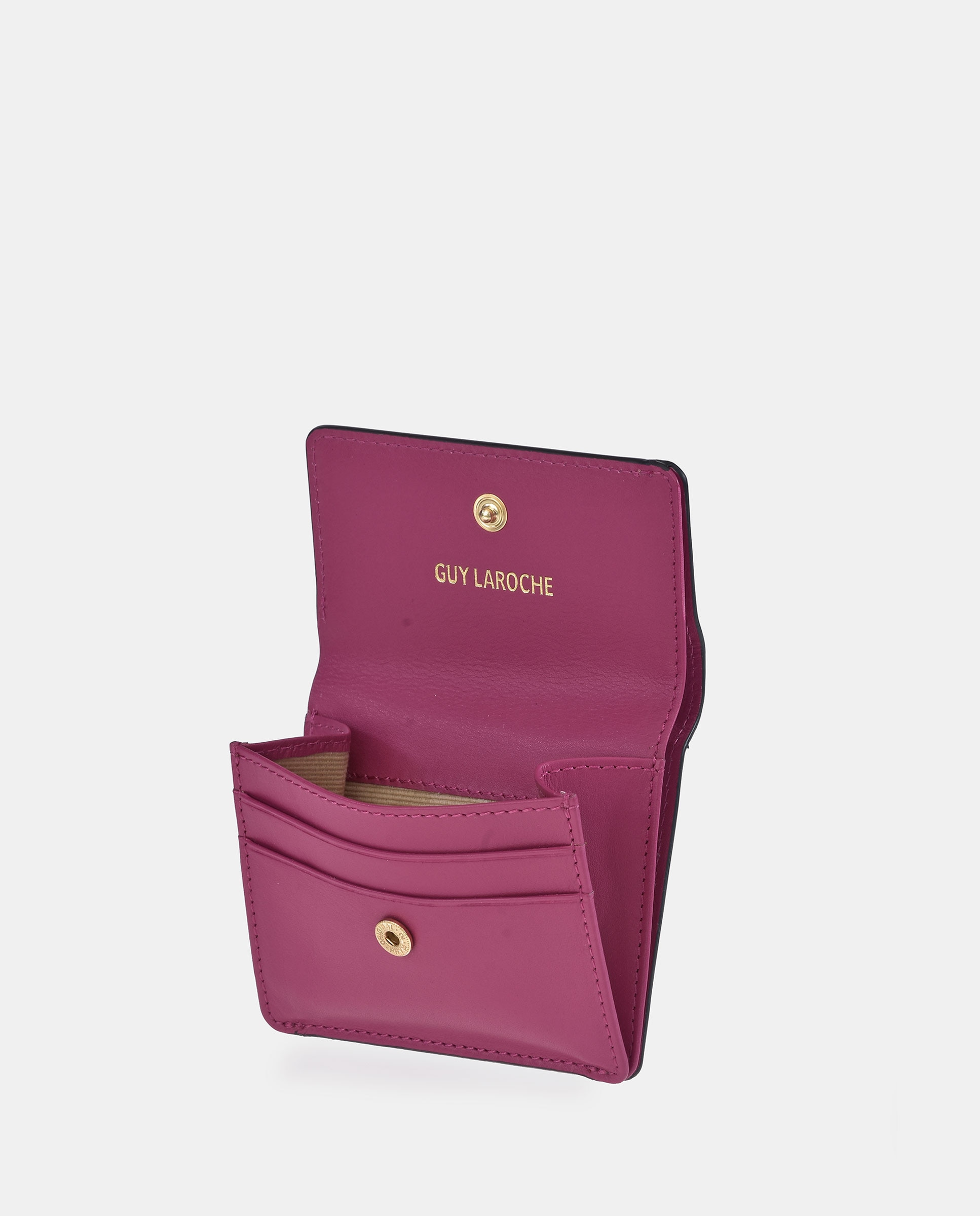 Imagen 3 de Monedero tarjetero mujer con cremallera en piel - Guy Laroche - Fucsia Fucsia