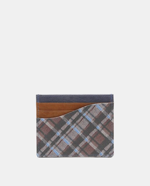 Imagen 0 de Tarjetero Freedom en piel a cuadros