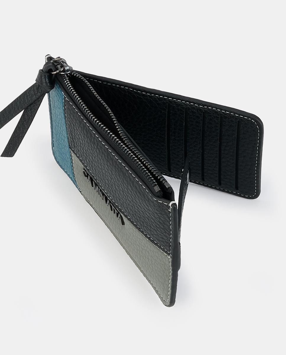 Porta-Moedas/Porta-Cartões com Fecho de Correr Preto-3