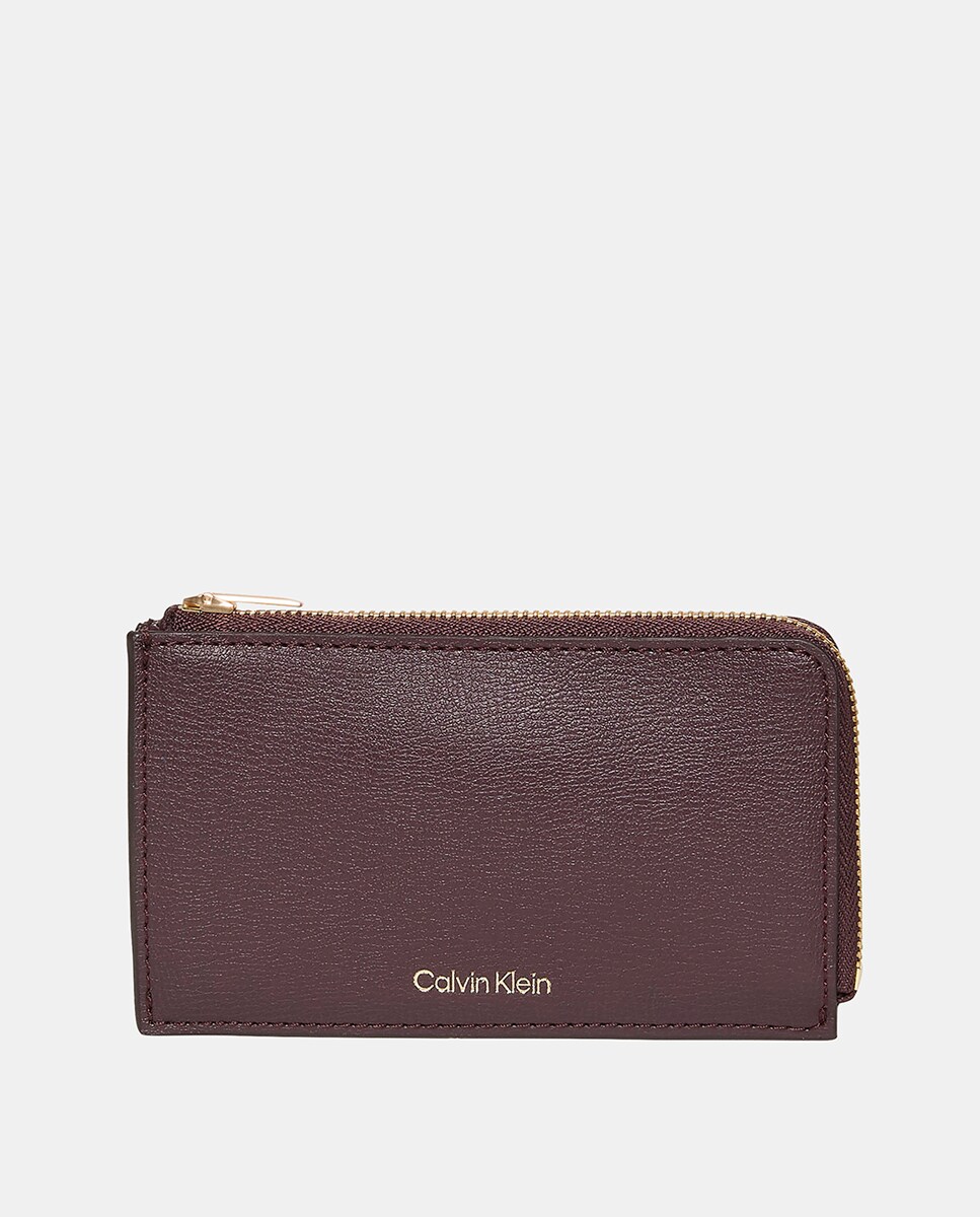 Porta-Cartões Liso com Logótipo Estampado Bordeaux-1