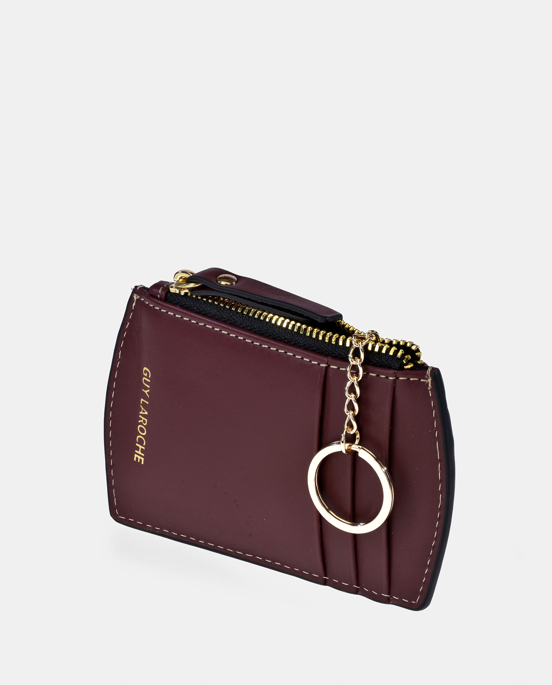 Imagen 3 de Tarjetero mujer de Guy Laroche con cremallera en piel floater - Burdeos Burdeos