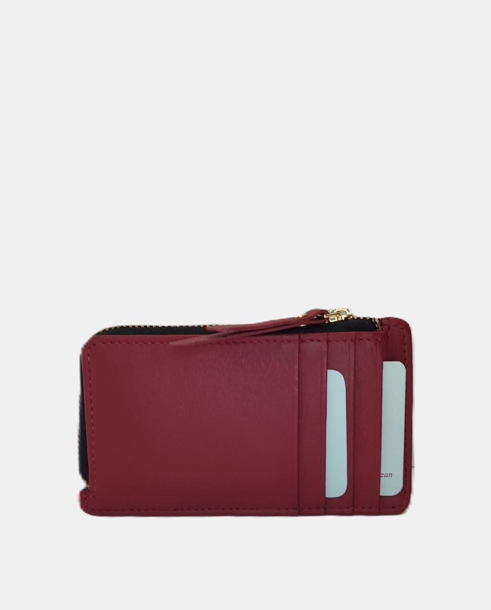 Porta-Moedas com Porta-Cartões em Pele Coleção Kayla Bordeaux-3