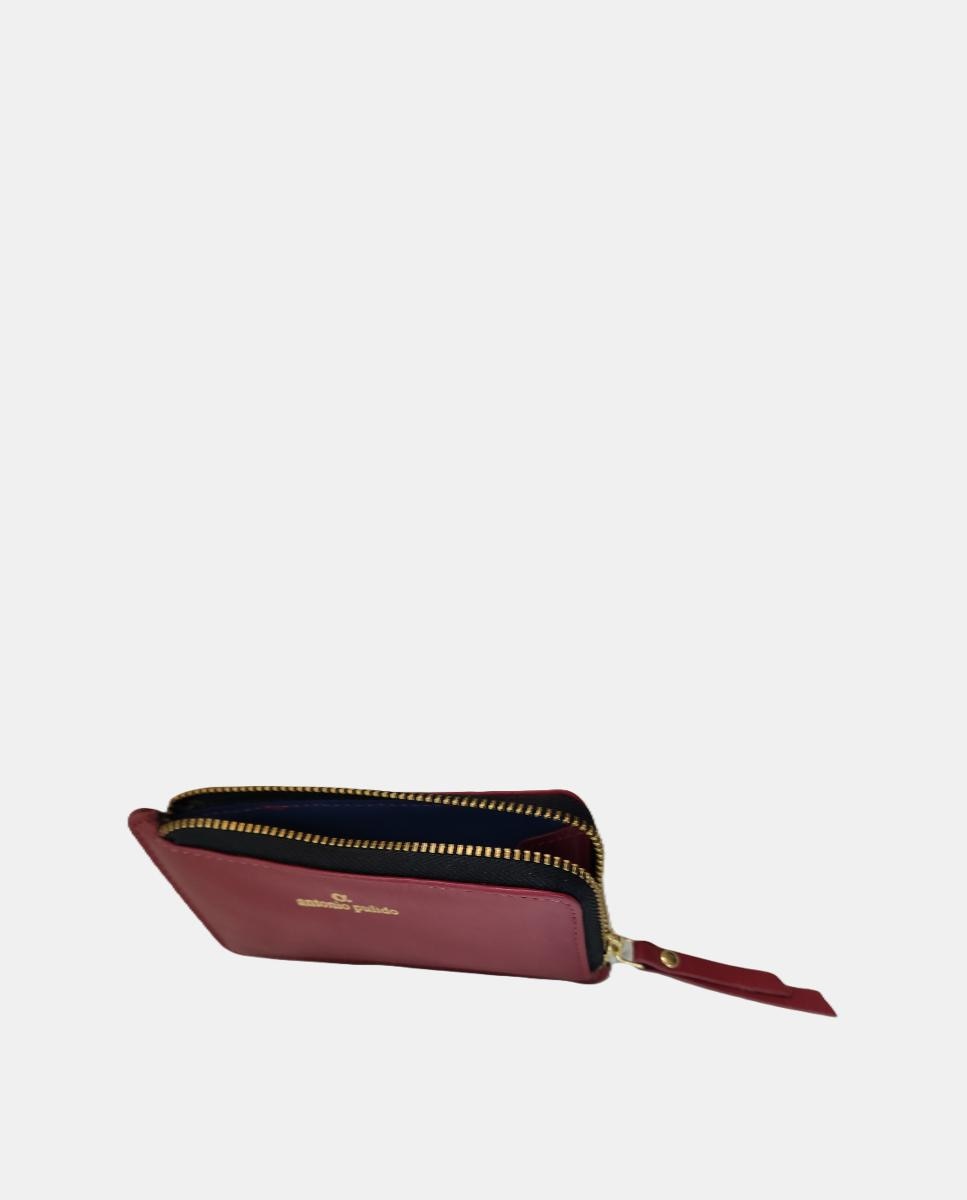 Porta-Moedas com Porta-Cartões em Pele Coleção Kayla Bordeaux-4