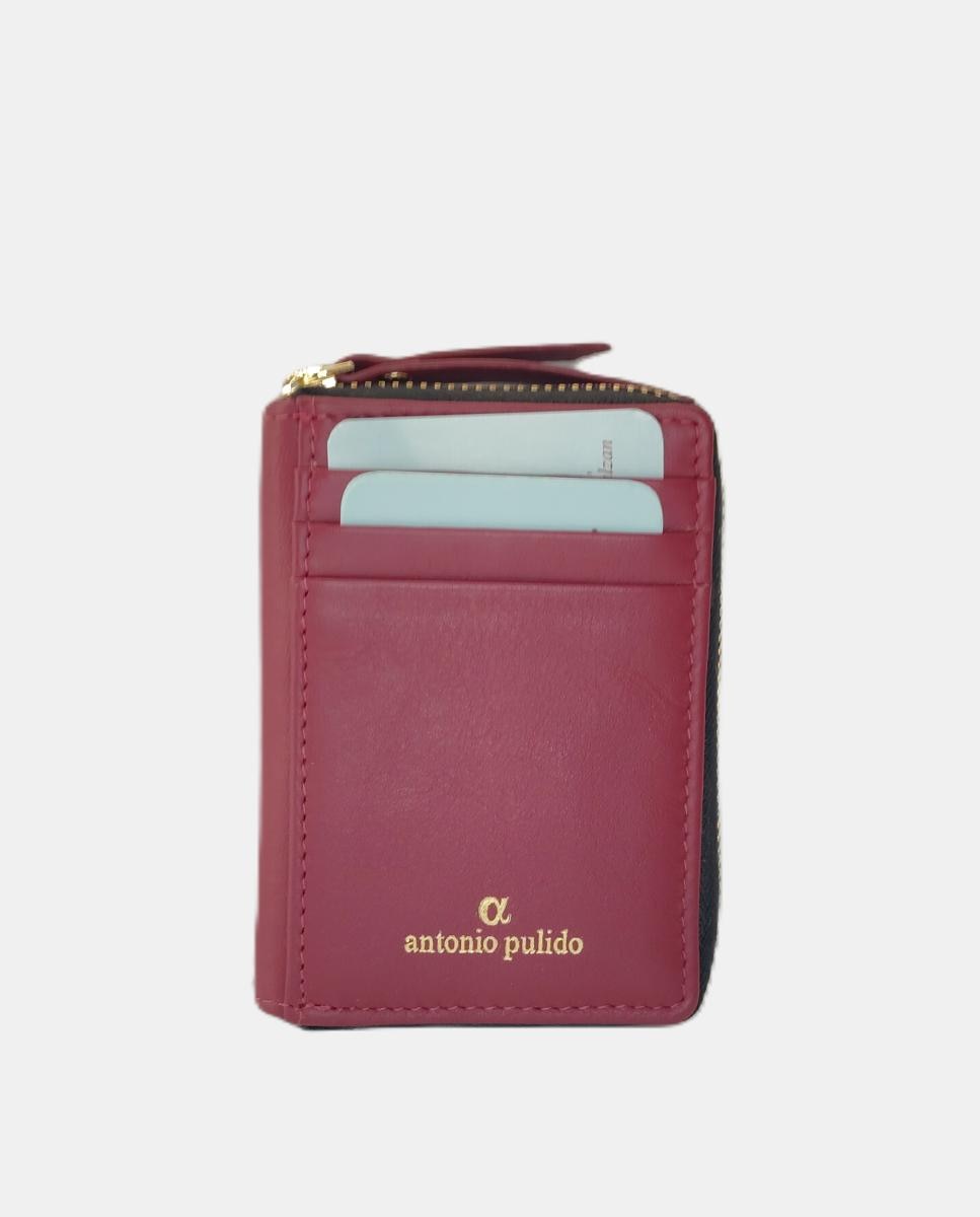 Porta-Cartões com Porta-Moedas em Pele Coleção Kayla Bordeaux-2