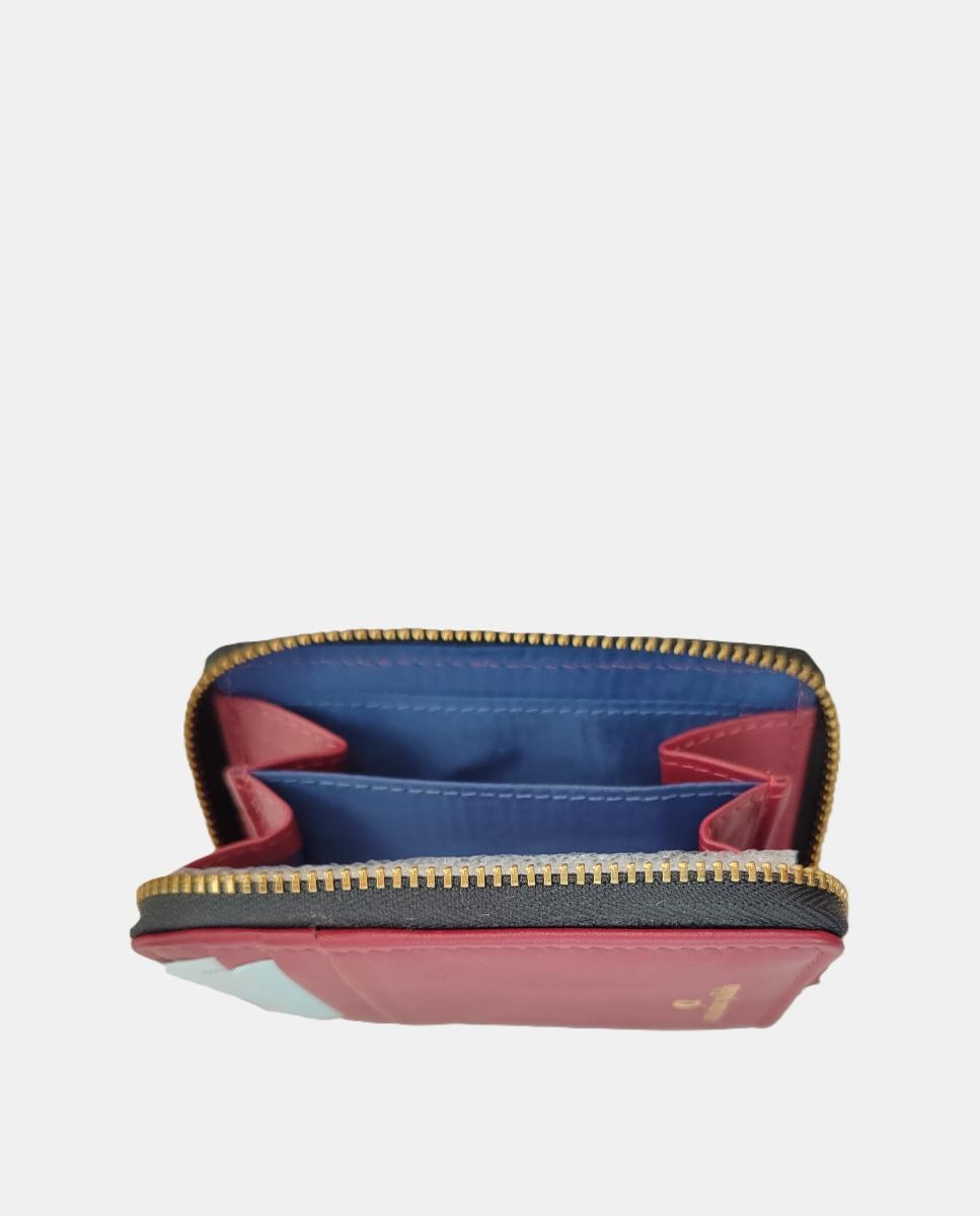 Porta-Cartões com Porta-Moedas em Pele Coleção Kayla Bordeaux-4