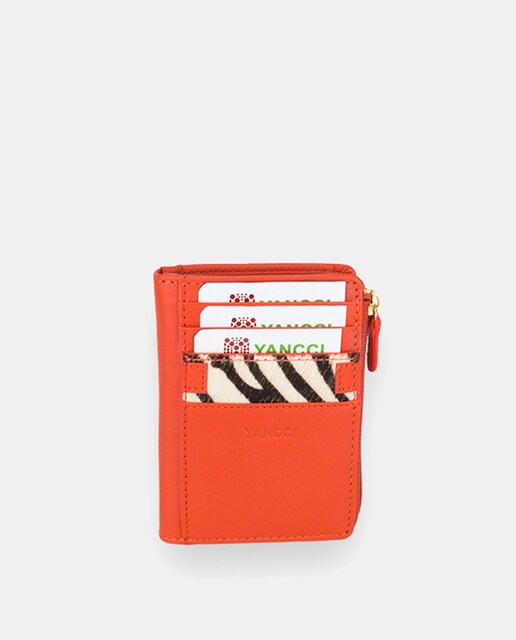 Imagem 0 de Porta-Moedas Pequeno em Pele com Adorno de Zebra à Frente - Vermelho