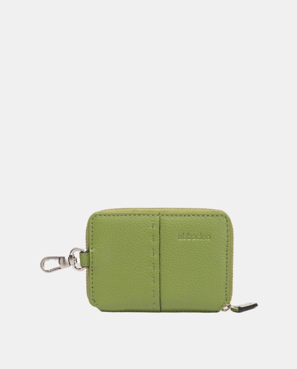 Porta-Cartões em Pele com Fecho de Correr Verde-3