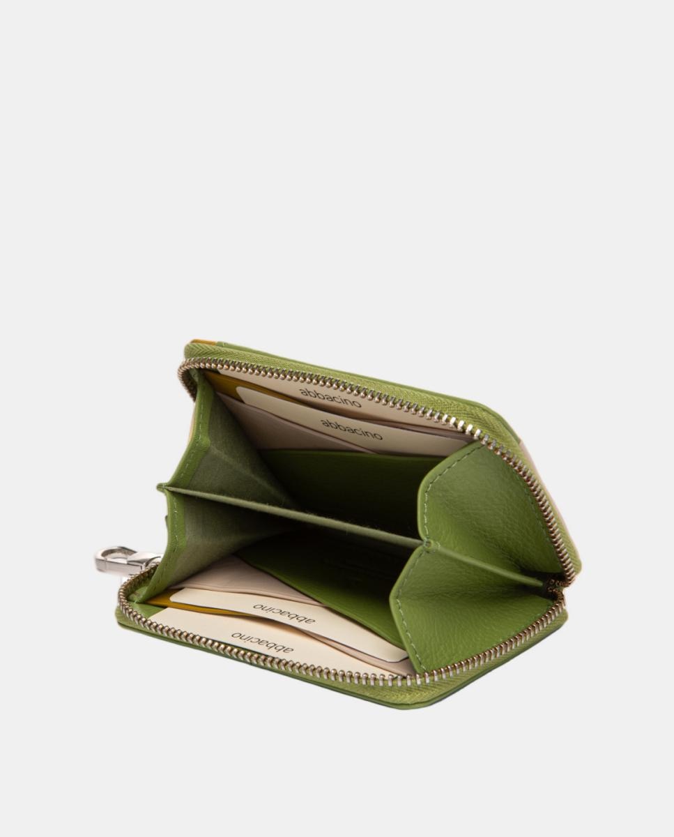 Porta-Cartões em Pele com Fecho de Correr Verde-4