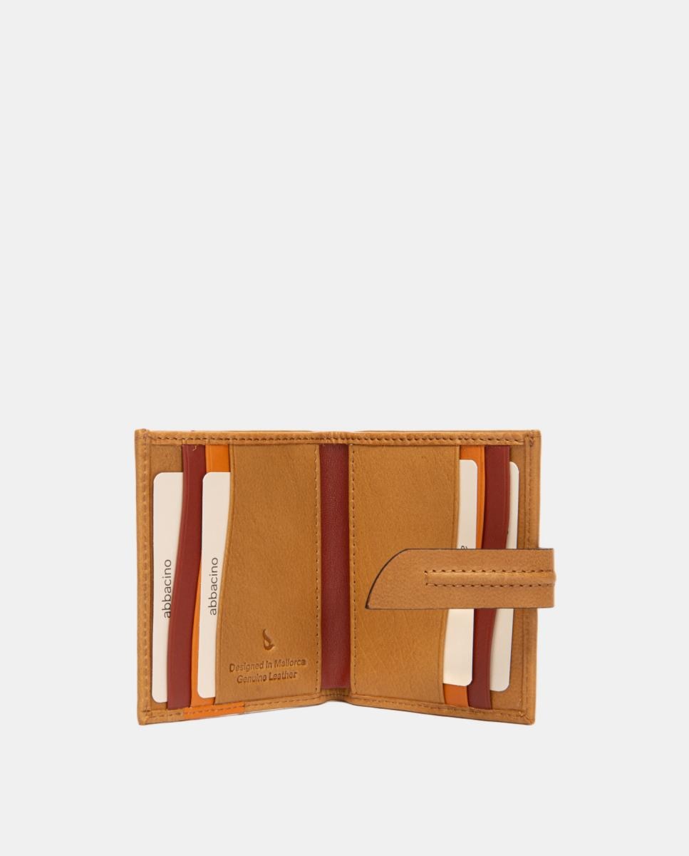 Porta-Cartões em Pele com Fecho Castanho-5