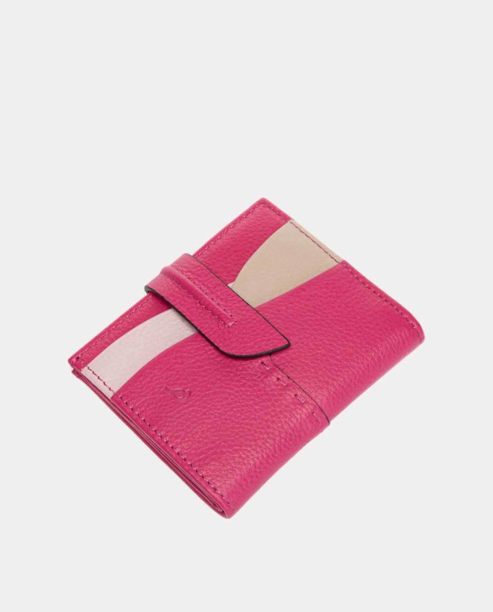Porta-Cartões em Pele com Fecho Fúcsia-4
