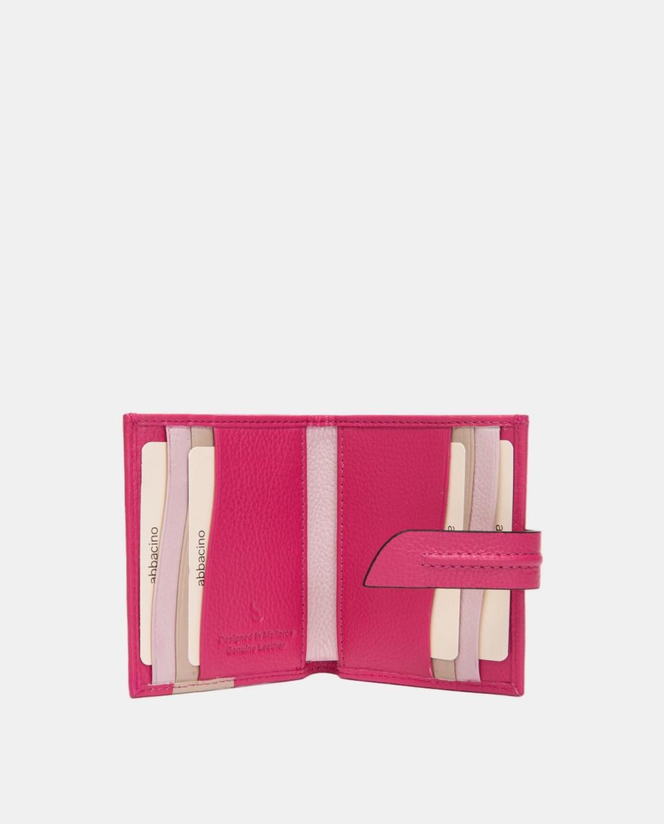 Porta-Cartões em Pele com Fecho Fúcsia-5