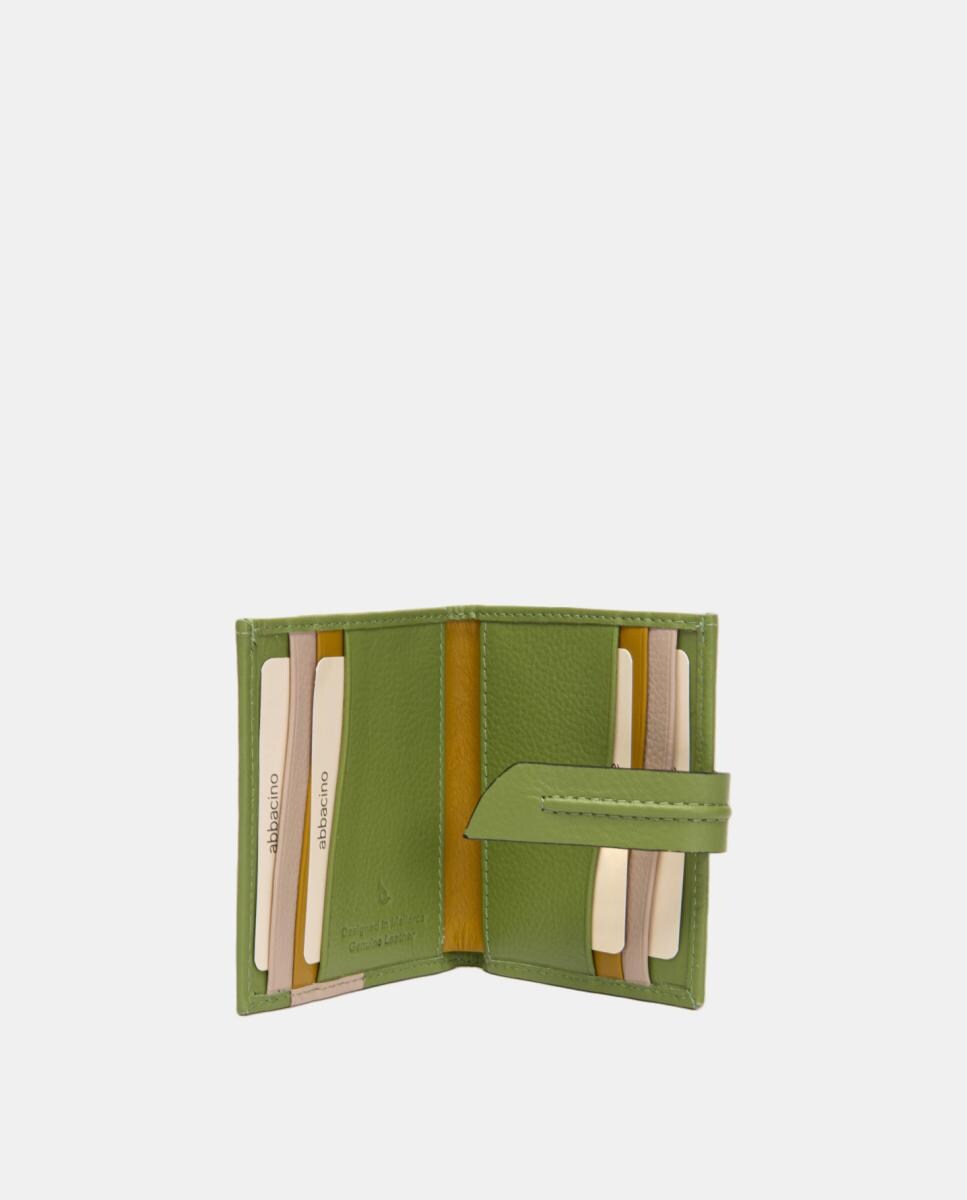 Porta-Cartões em Pele com Fecho Verde-5