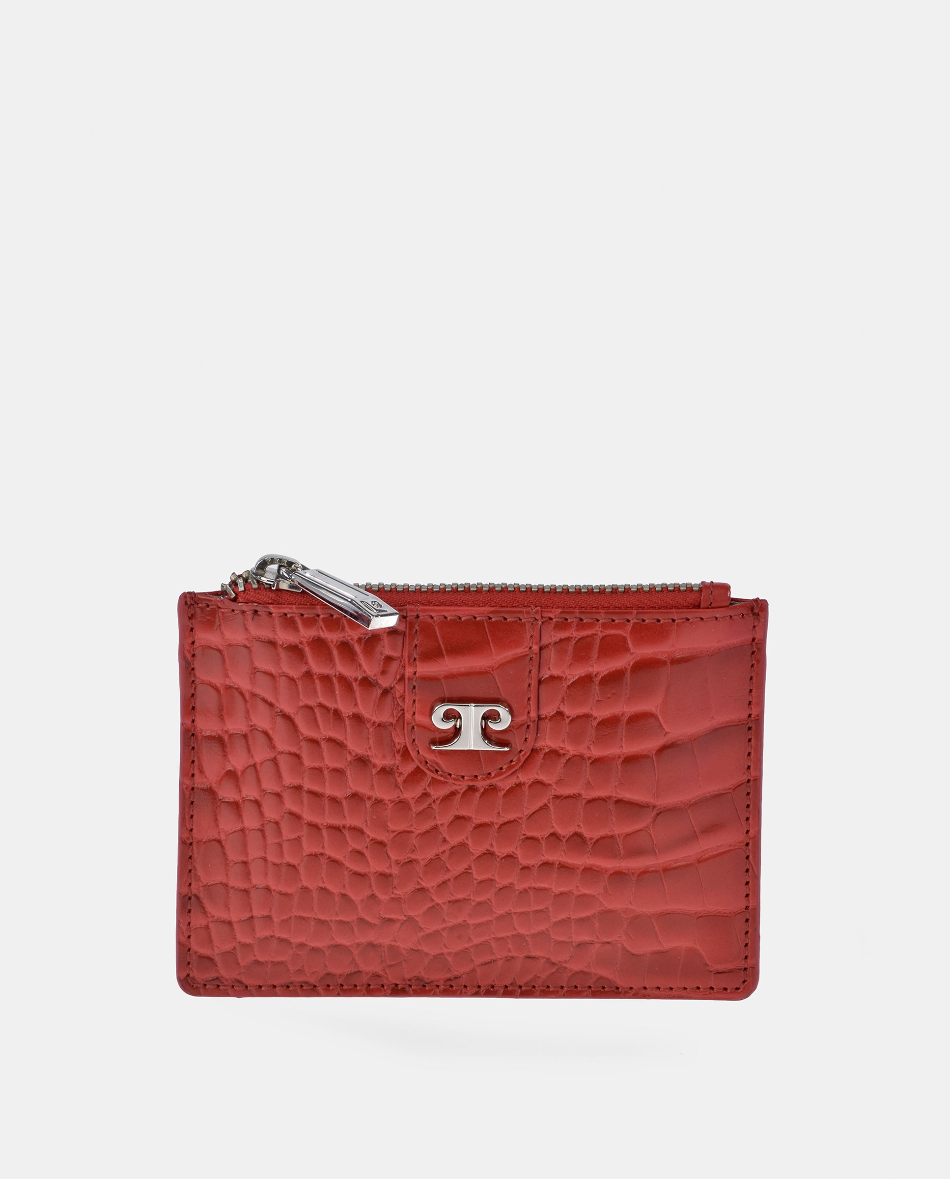 Porta-Cartões em Pele Sintética com Porta-Moedas - Preto Vermelho-1