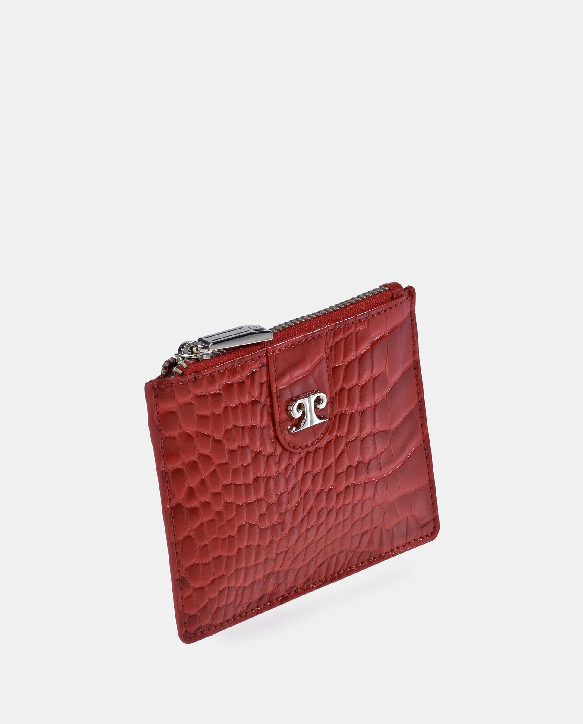 Porta-Cartões em Pele Sintética com Porta-Moedas - Preto Vermelho-2