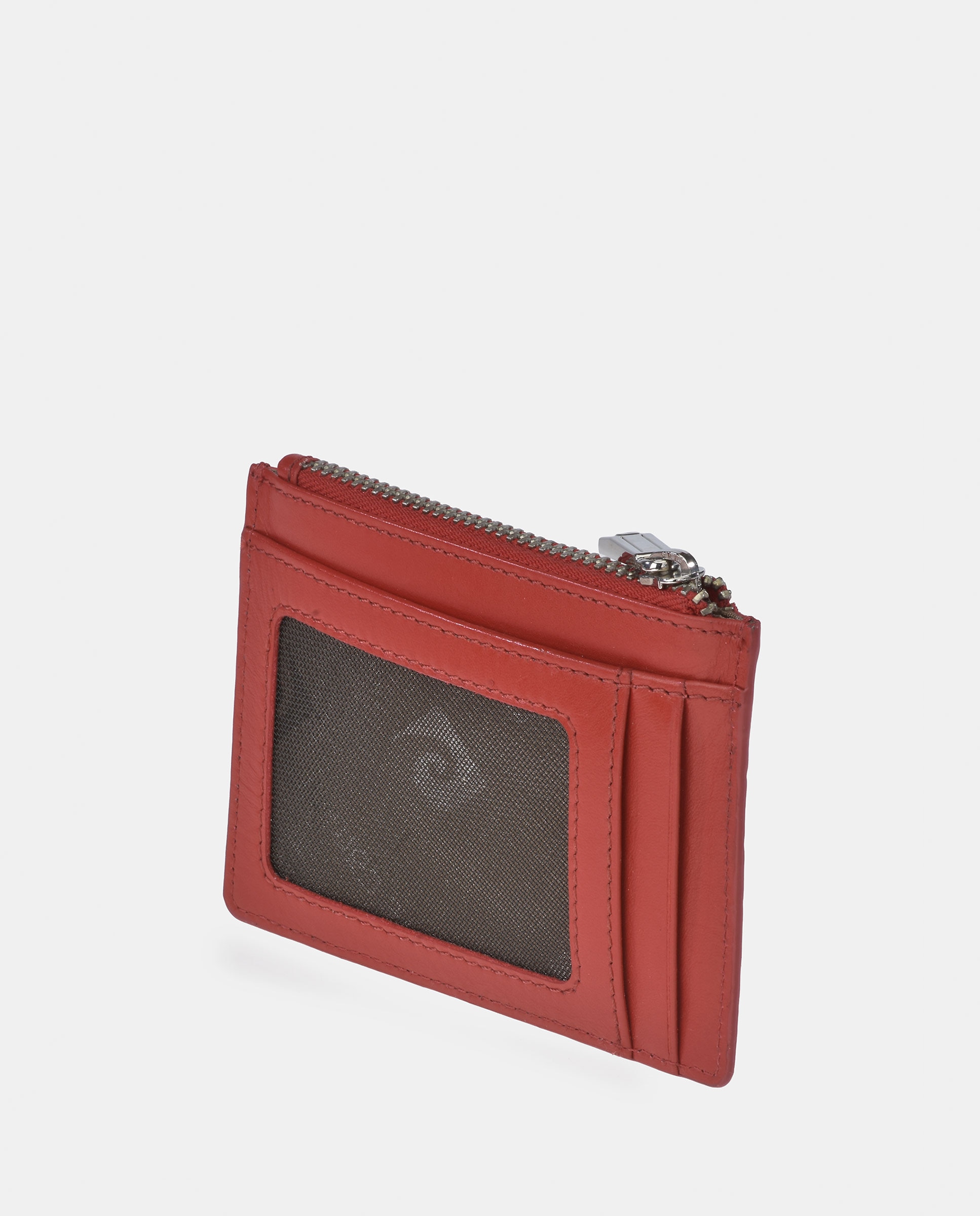 Porta-Cartões em Pele Sintética com Porta-Moedas - Preto Vermelho-3