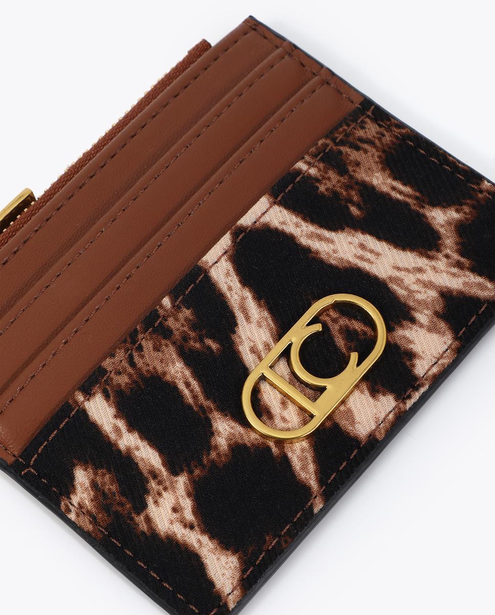 Porta-Cartões com Animal Print Castanho-escuro-5