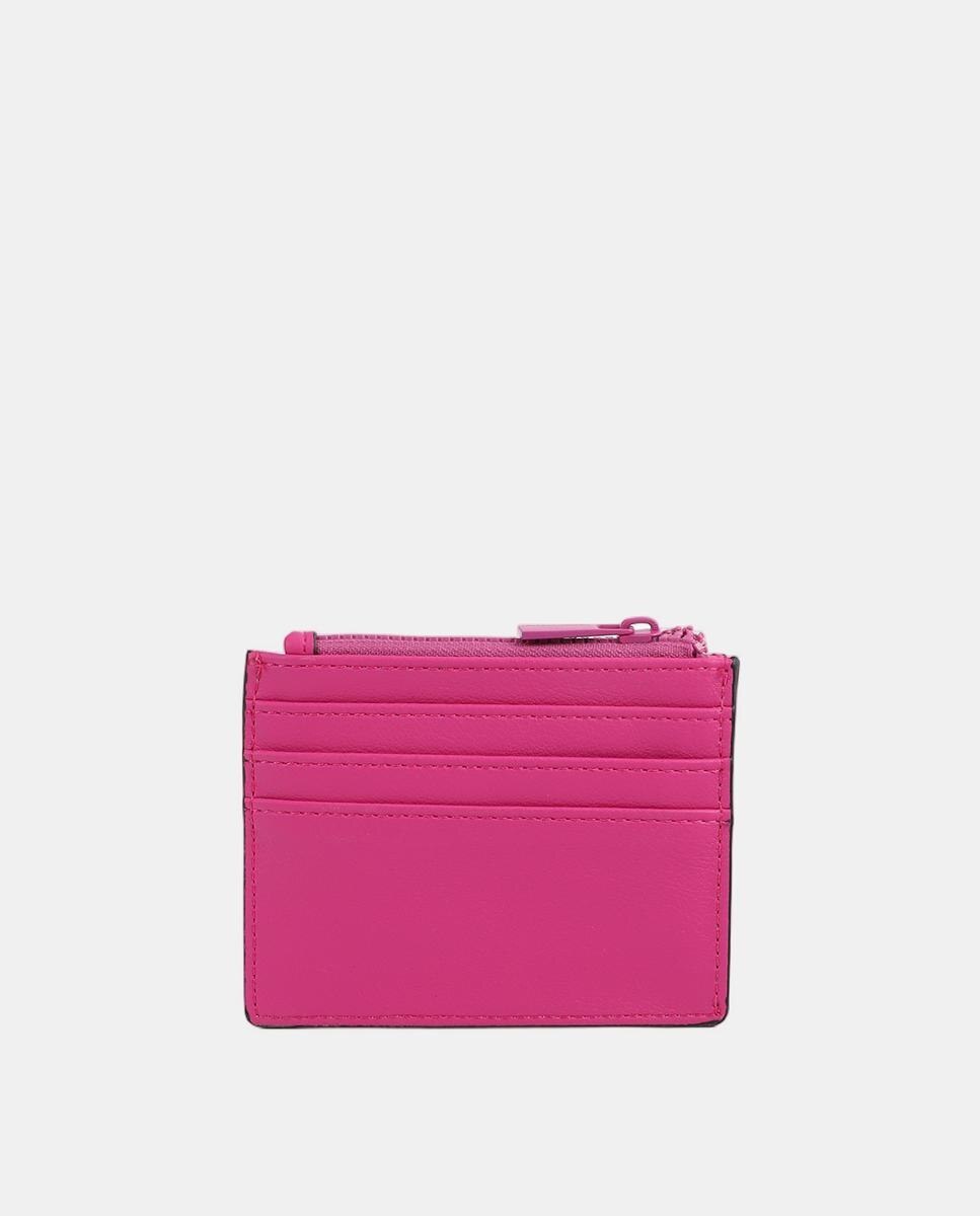 Porta-Cartões de Pespontos com Logótipo Rosa-3