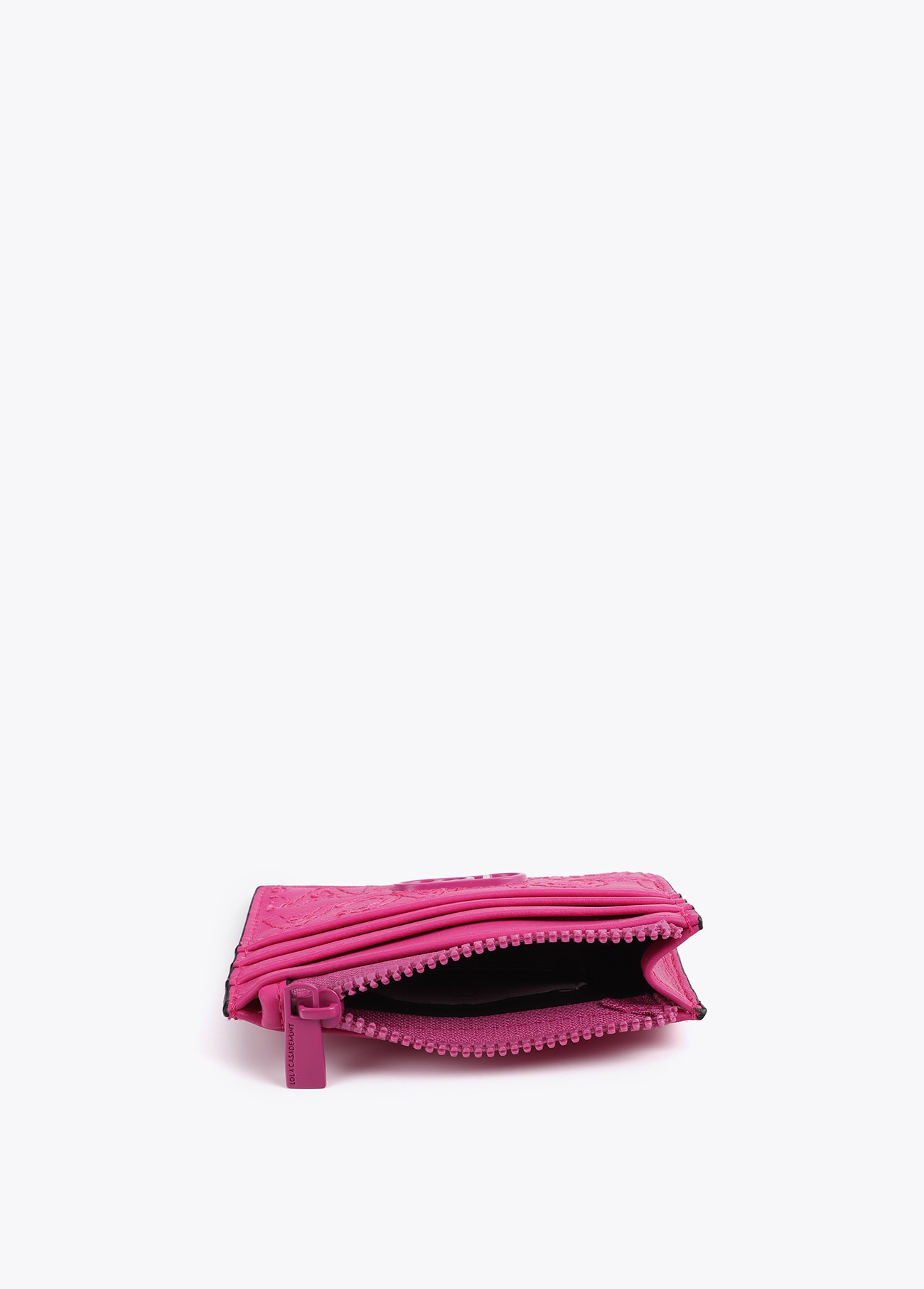 Porta-Cartões de Pespontos com Logótipo Rosa-4