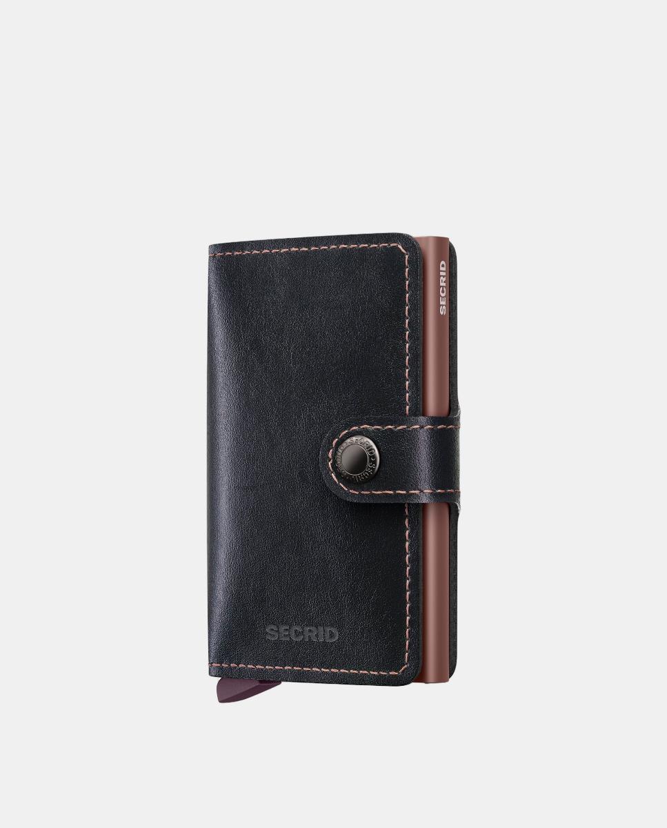 Imagem 0 de Porta-Cartões em Pele Mirum com Proteção RFID - Preto-Rosa