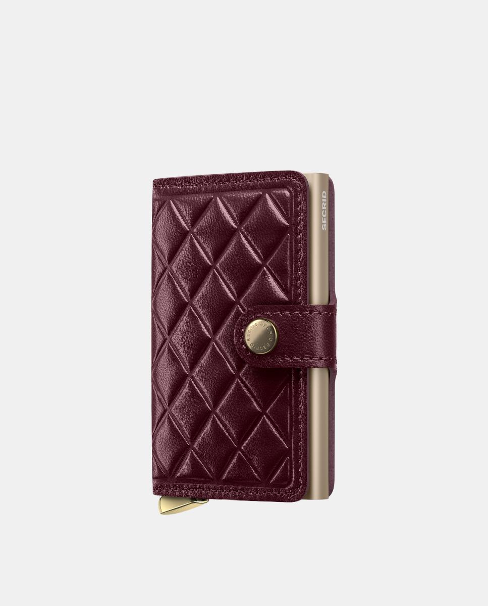 Imagem 0 de Porta-Cartões em Pele Emboss Diamond com Proteção RFID - Bordeaux