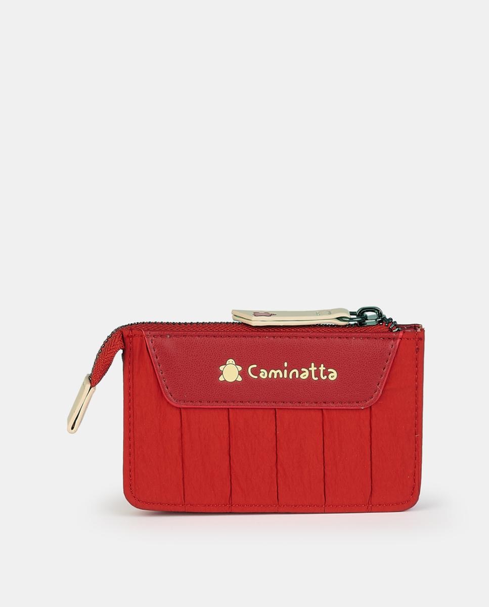 Porta-Moedas/Porta-Cartões com Fecho de Correr Vermelho-1