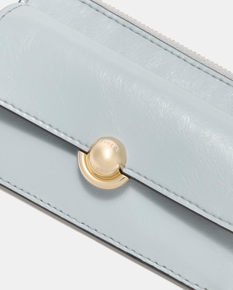 Porta-Moedas e Porta-Cartões com Bolso e Alça Amovível Azul-claro-4