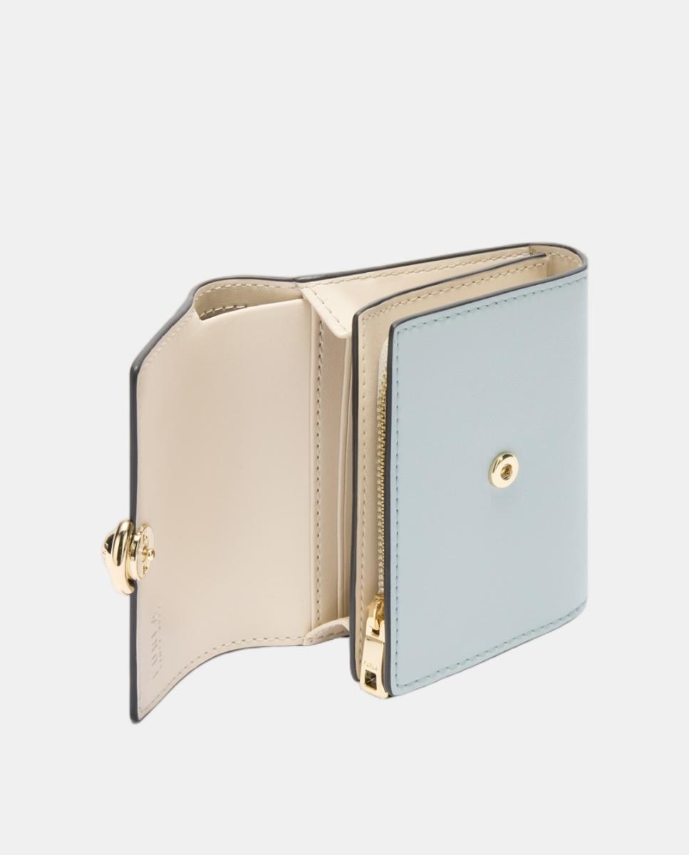 Porta-Moedas com Porta-Cartões e Aba Azul-claro-2
