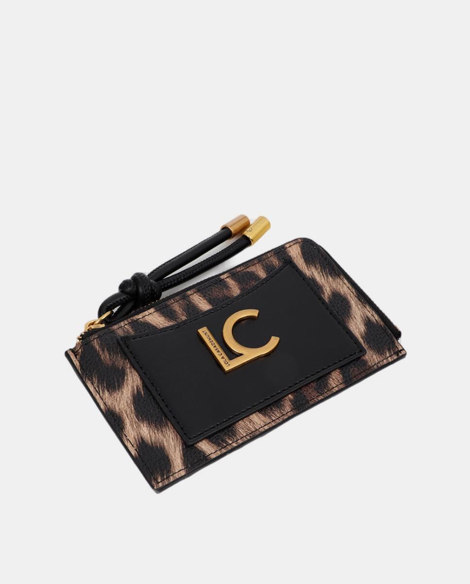 Porta-Cartões com Animal Print Castanho-escuro-2
