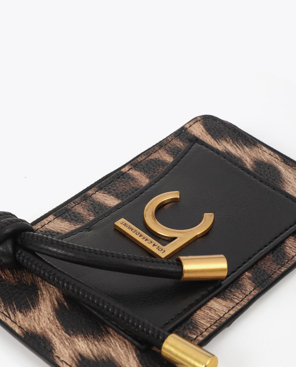 Porta-Cartões com Animal Print Castanho-escuro-5