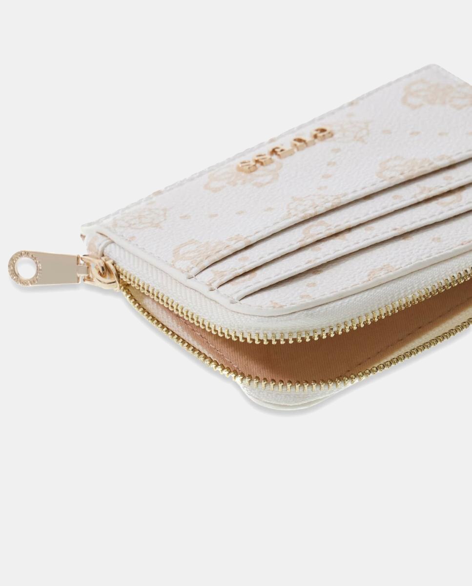 Porta-Moedas Emelie com Fecho de Correr e Detalhe Metálico Branco-3