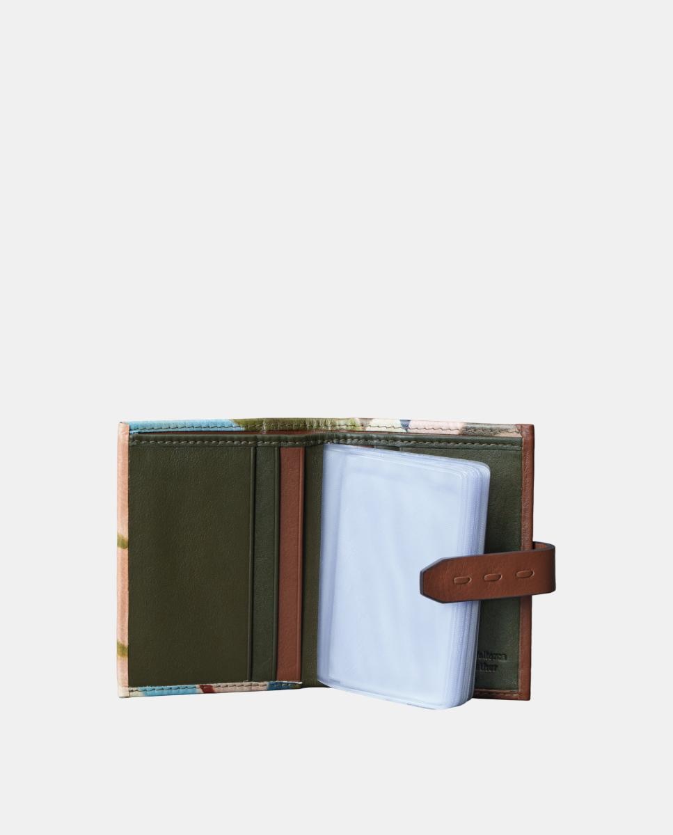 Porta-Cartões em Pele Estampada Verde-4