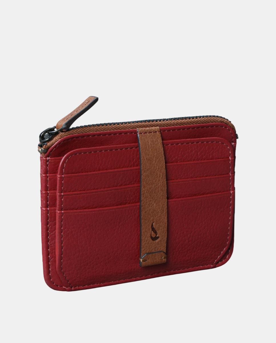 Porta-Cartões em Pele Vermelho-3