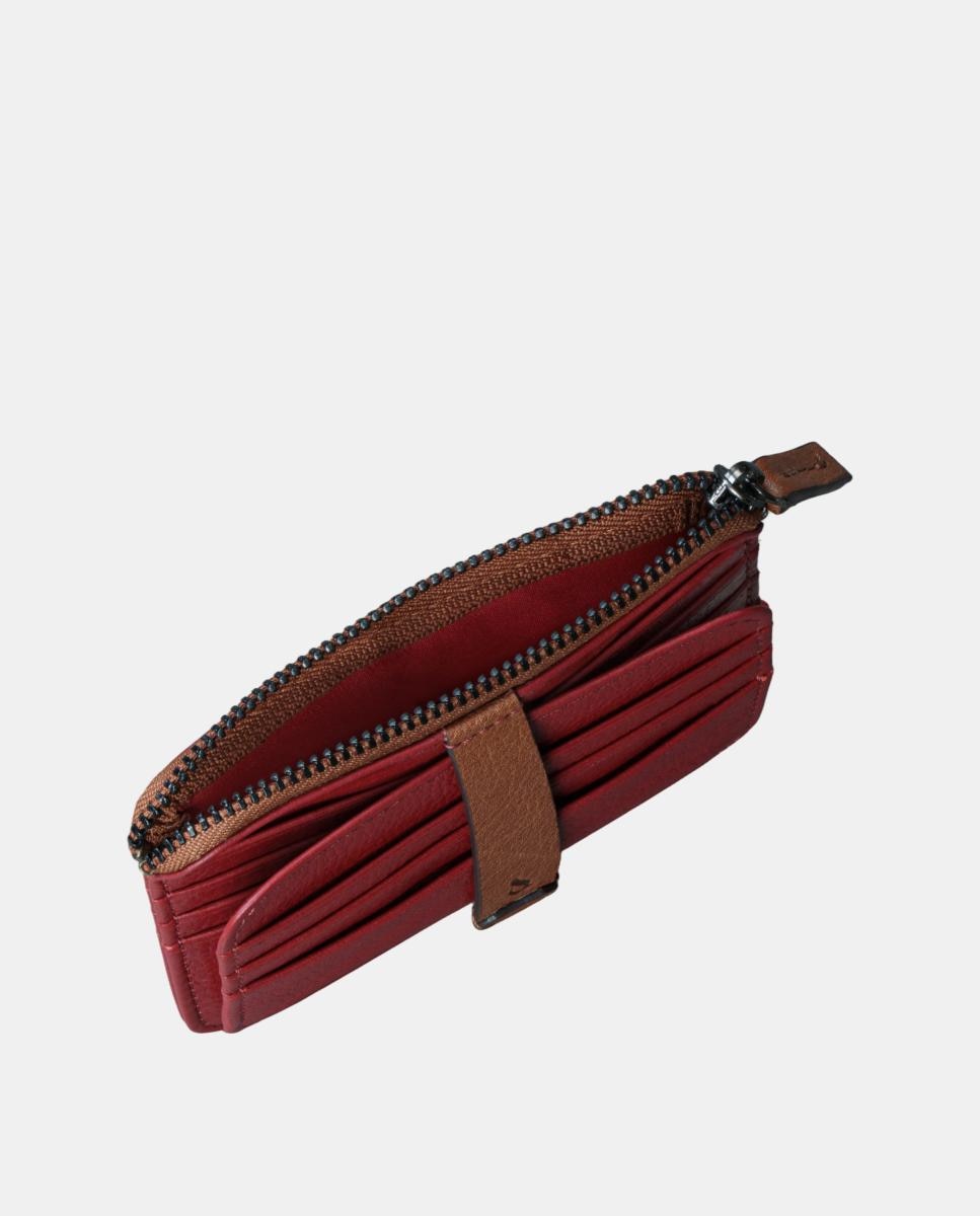 Porta-Cartões em Pele Vermelho-5
