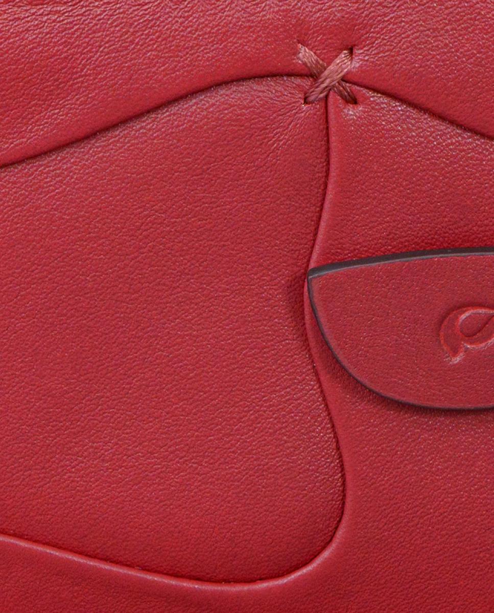 Porta-Cartões em Pele Vermelho-7