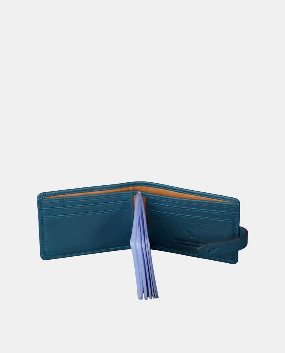 Porta-Cartões em Pele Azul-5