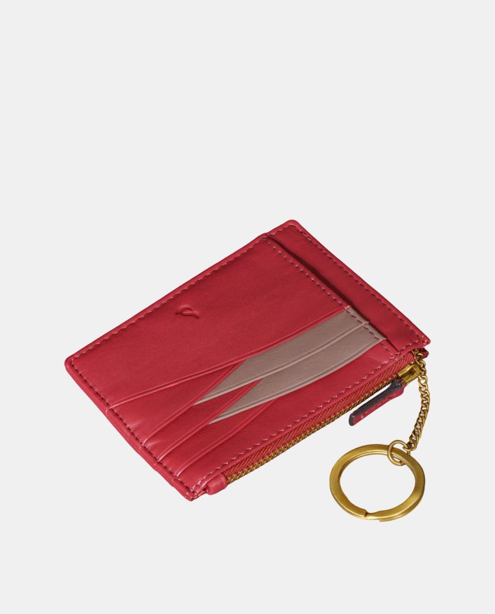 Porta-Cartões em Pele Vermelho-5