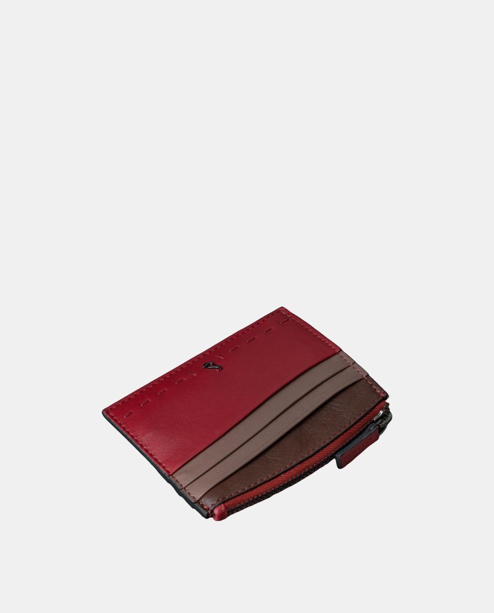Porta-Cartões em Pele Vermelho-5
