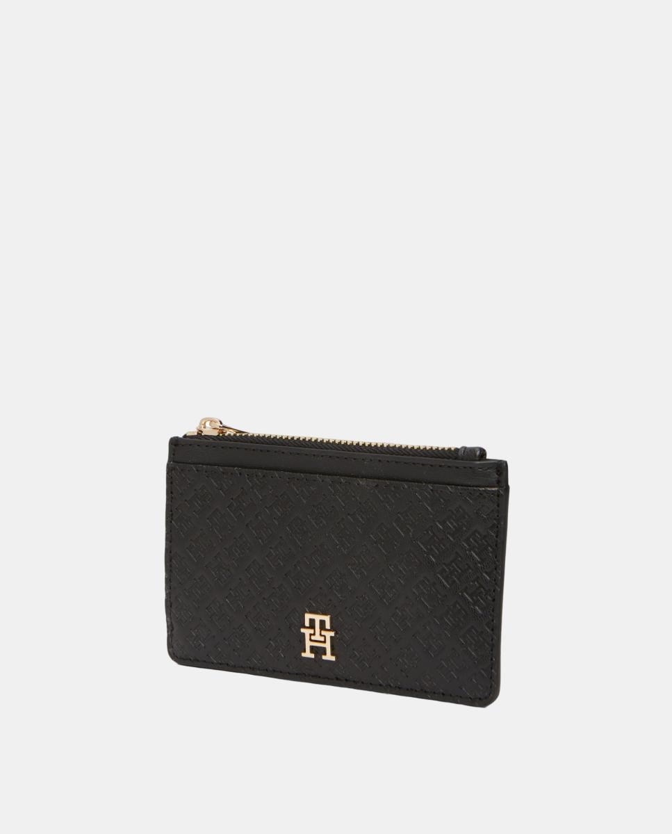 Porta-Cartões com Estampado de Monograma Preto-3